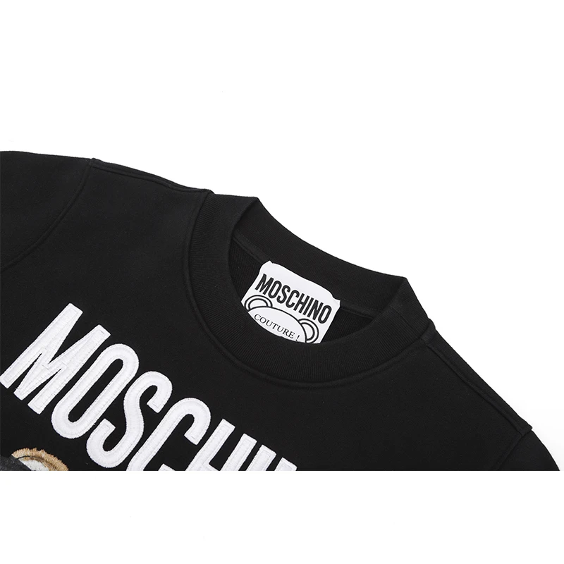 MOSCHINO 莫斯奇诺 女士黑色棉质刺绣小熊卫衣17085527 V1555（清仓特价） 商品