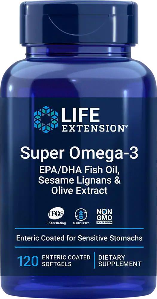 商品Life Extension|深海鱼油欧米伽omega-3高纯度超级野生鱼油软胶囊中老年人DHA 120粒/瓶,价格¥197,第1张图片