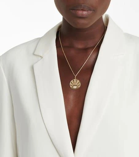 商品Sydney Evan|Evil Eye Luck 14kt yellow gold necklace with diamonds,价格¥15760,第3张图片详细描述