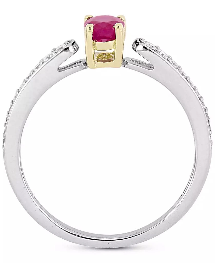 商品Macy's|Ruby (5/8 ct. t.w.) & Diamond (1/6 ct. t.w.) Ring in 10k Gold & White Gold,价格¥4450,第3张图片详细描述