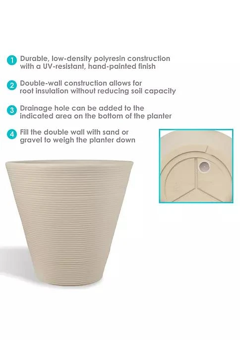 商品Sunnydaze Decor|Decor 16 In Walter Dual Wall Polyresin Planter   Beige   Set Of 4,价格¥1162,第4张图片详细描述