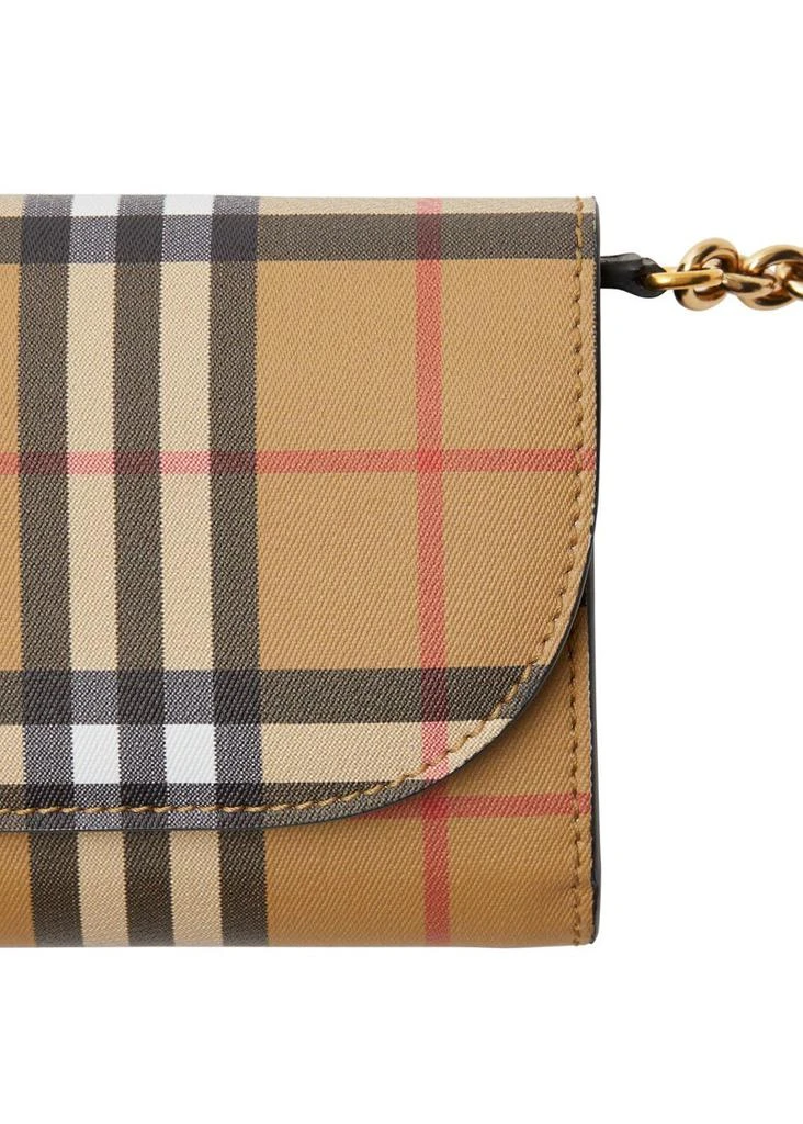 商品Burberry|Vintage check and leather wallet with chain,价格¥5421,第2张图片详细描述