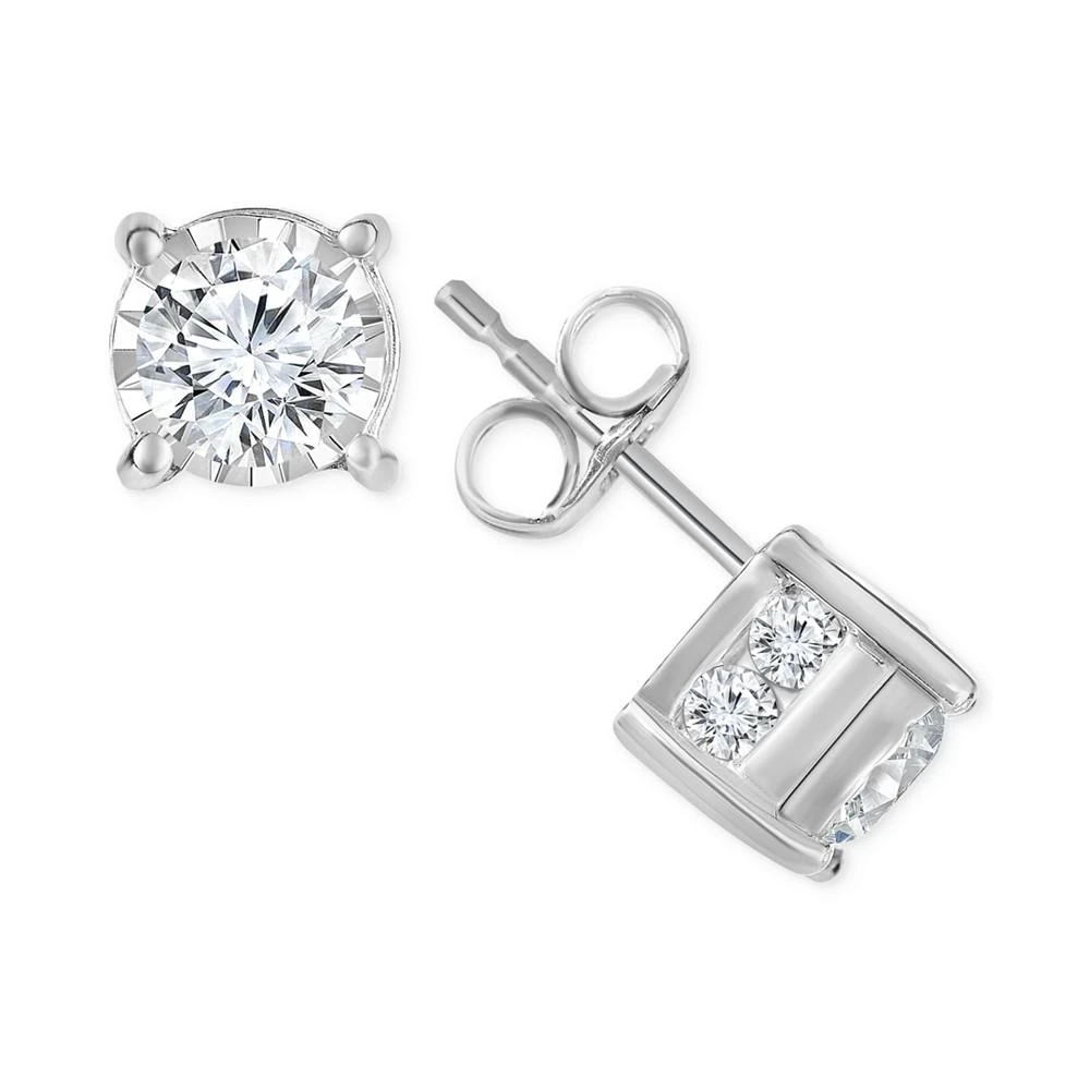 商品TruMiracle|Diamond Stud Earrings (1 ct. t.w.) in 14k White, Yellow or Rose Gold,价格¥6326,第1张图片