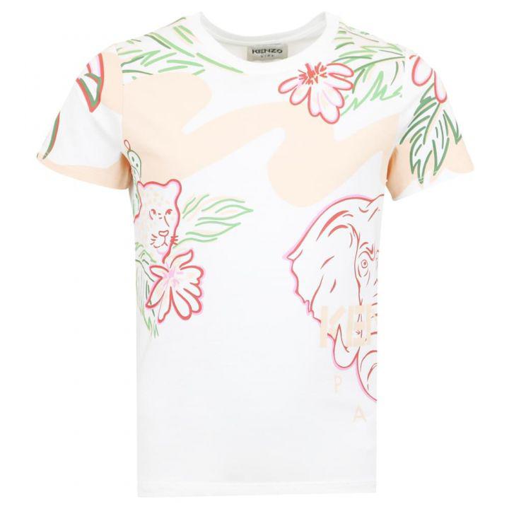 Ivory Tropical Print T Shirt商品第1张图片规格展示