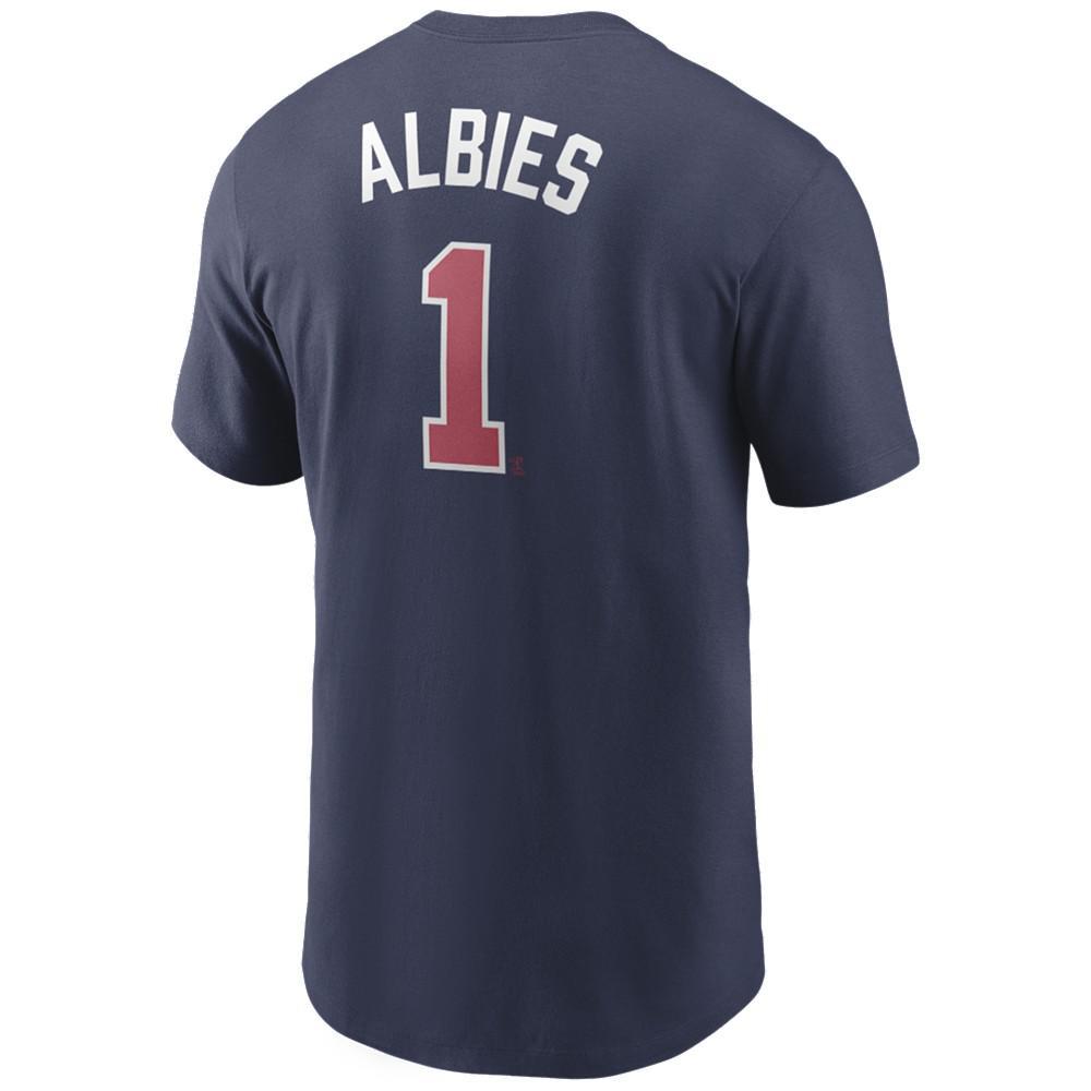 商品NIKE|Men's Ozzie Albies Atlanta Braves Name and Number Player T-Shirt,价格¥244,第1张图片
