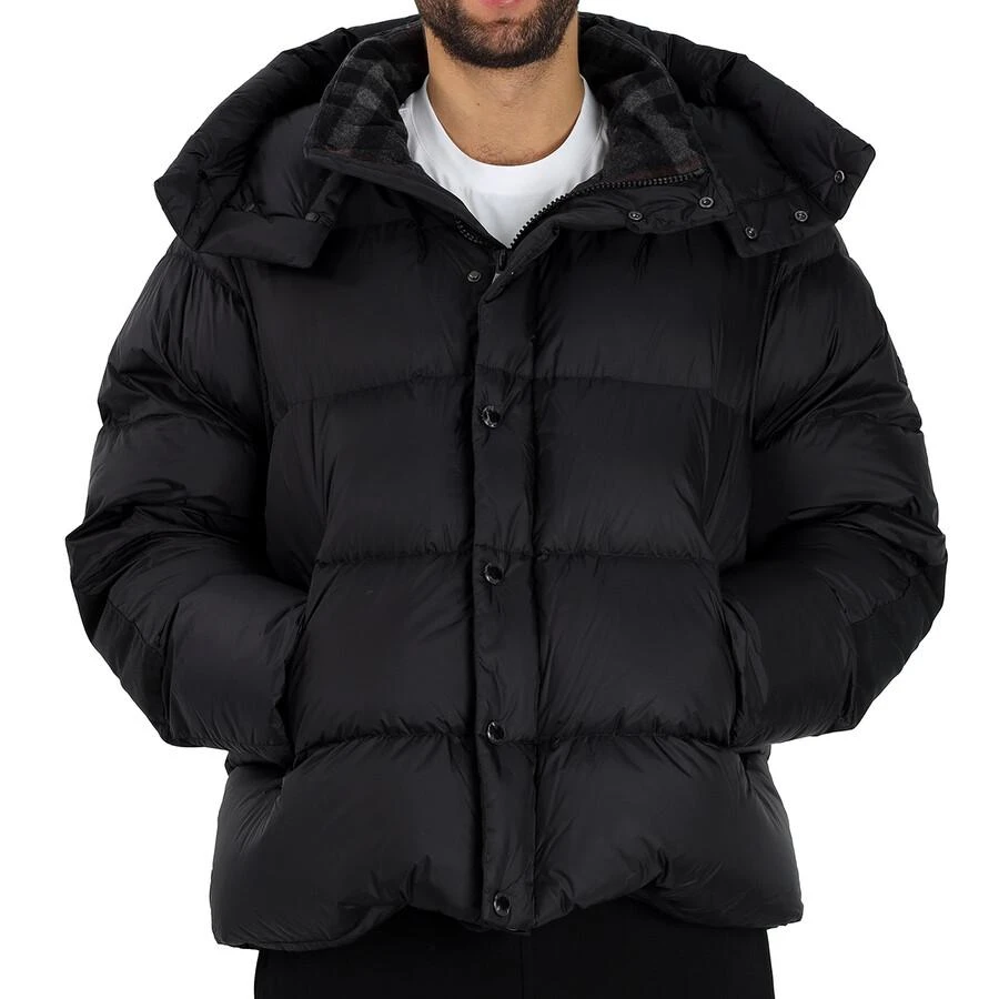 商品Burberry|Black Detachable Sleeve Hooded Puffer Jacket,价格¥6559,第1张图片