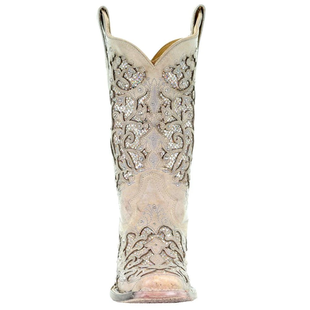 商品Corral Boots|Glitter Studded Tooled-Inlay Square Toe Cowboy Boots,价格¥2232,第5张图片详细描述