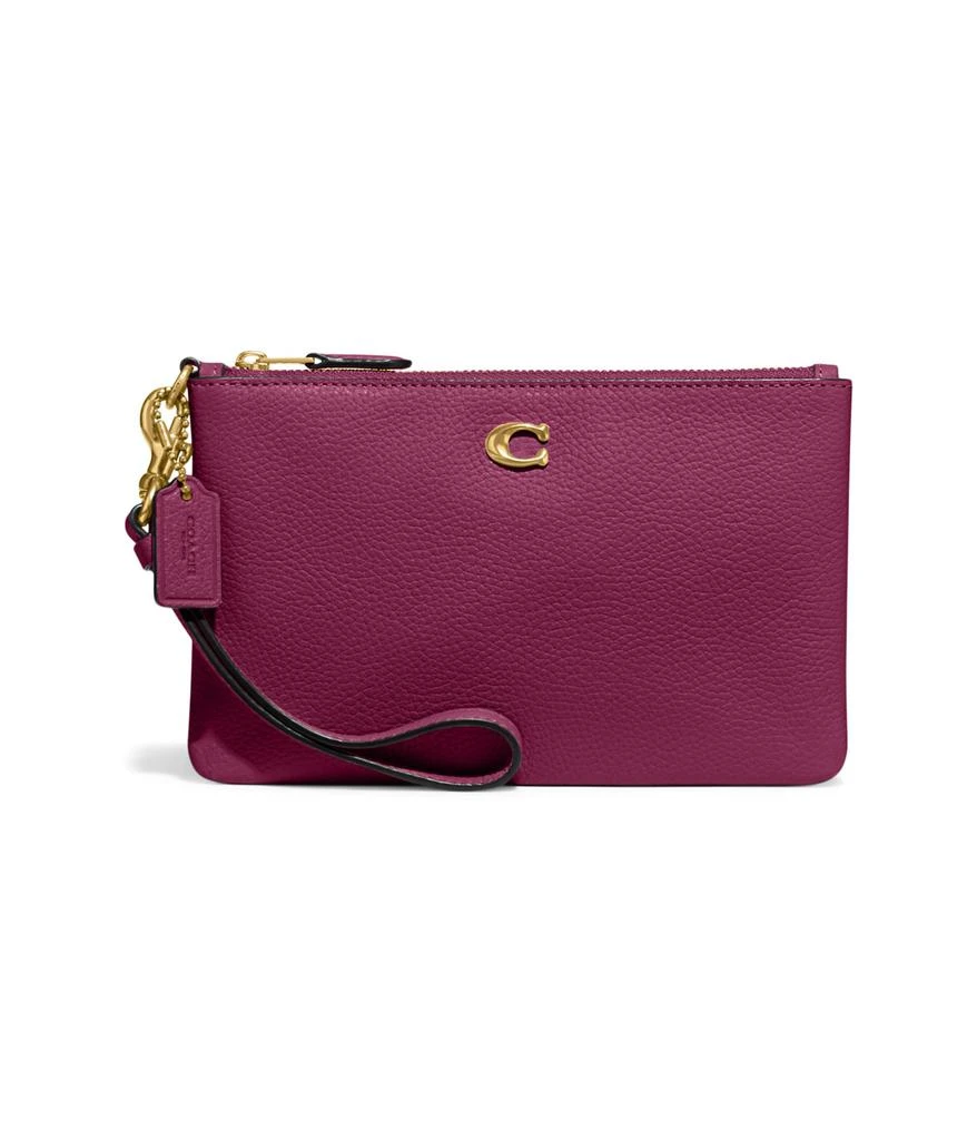 商品Coach|Polished Pebble Leather Small Wristlet,价格¥569,第1张图片