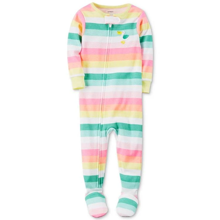 商品Carter's|女婴1-Pc. Striped Pelican Footed Pajamas, Baby Girls (0-24 months),价格¥58,第1张图片