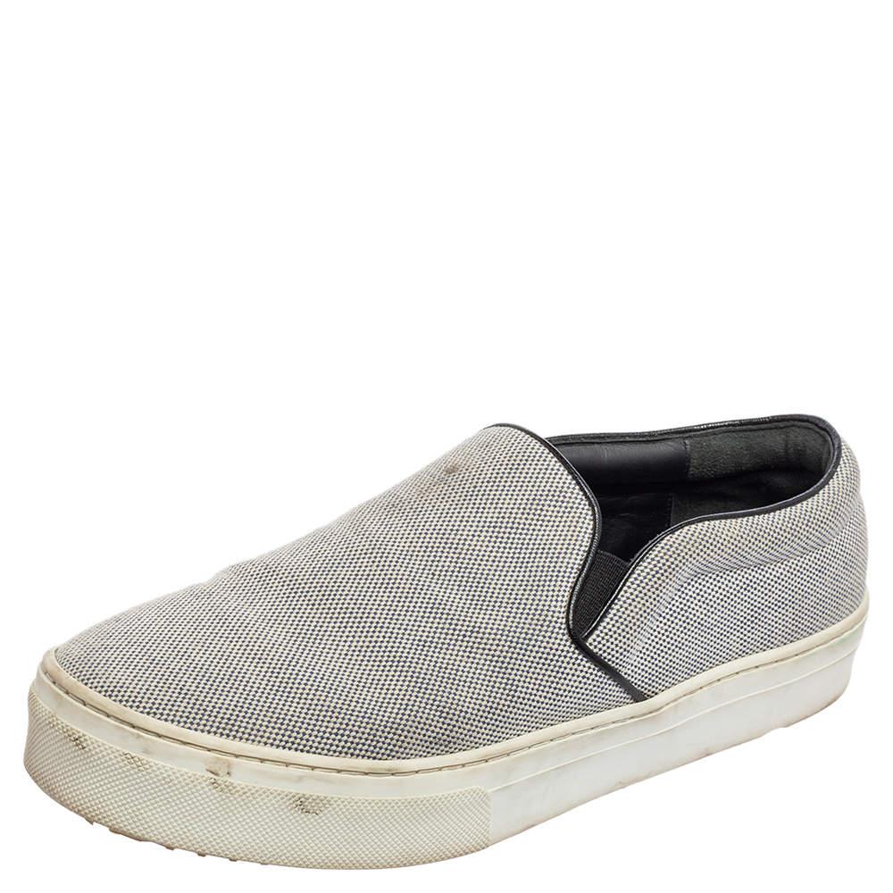 Celine Blue/White Canvas Slip-On Sneakers Size 39商品第1张图片规格展示