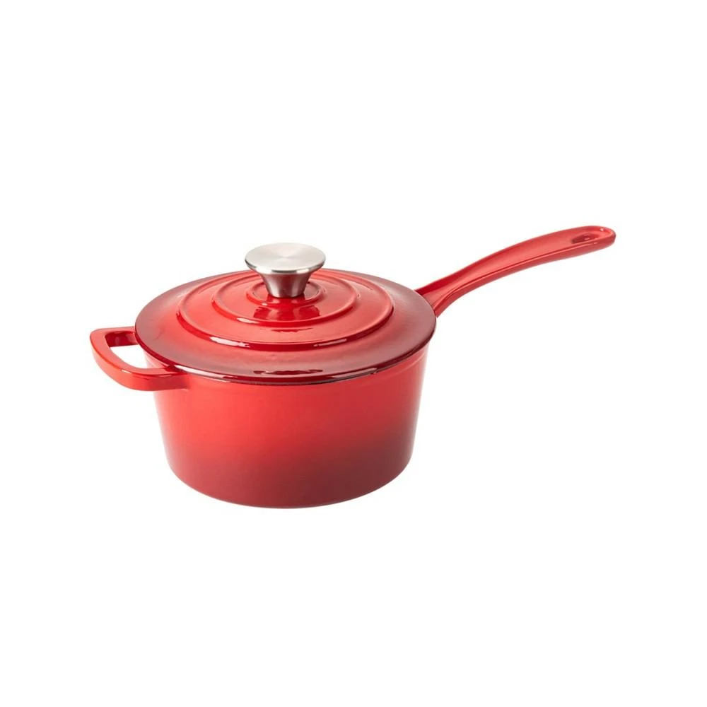 商品Hamilton Beach|2 Quart Cast Iron 2 Piece Sauce Pan with Stainless Steel Knob Set,价格¥373,第1张图片