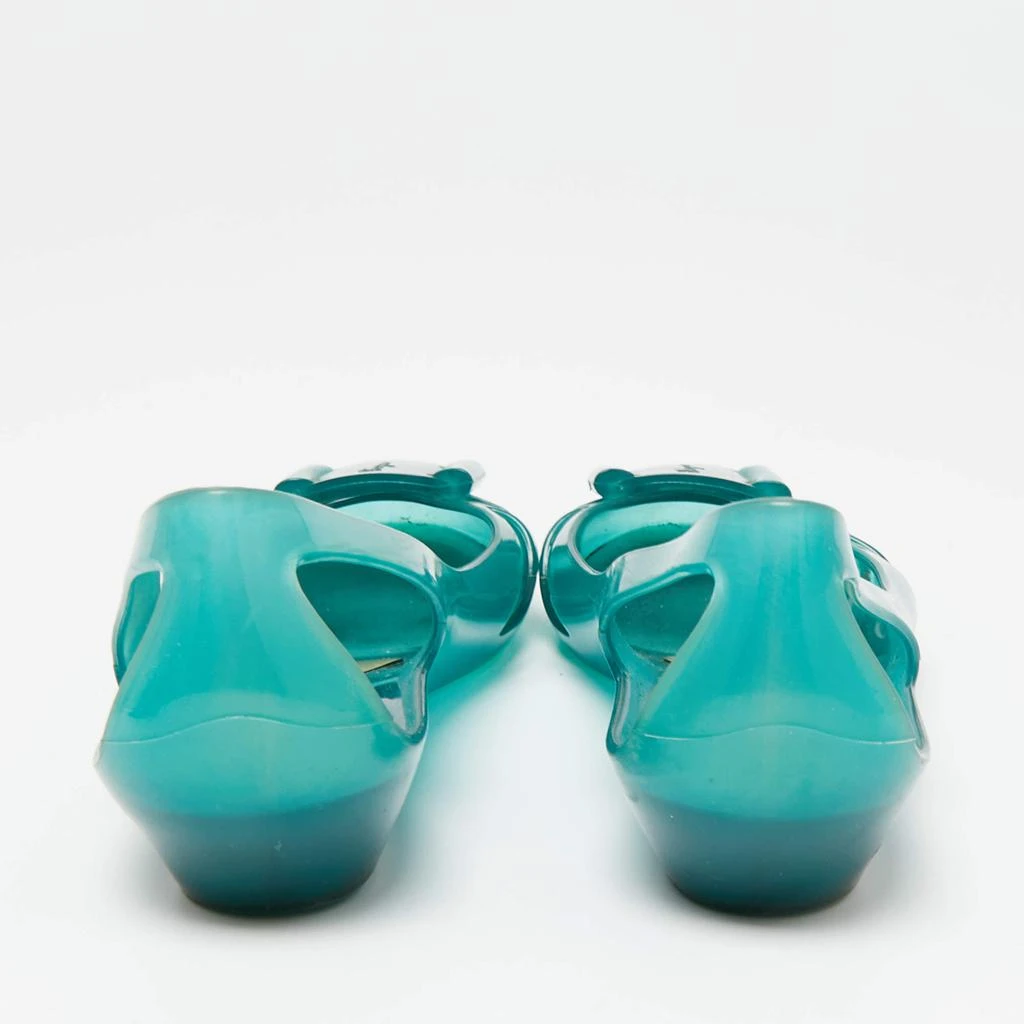 商品[二手商品] Salvatore Ferragamo|Salvatore Ferragamo Green Rubber Ballet Flats Size 37.5,价格¥813,第5张图片详细描述
