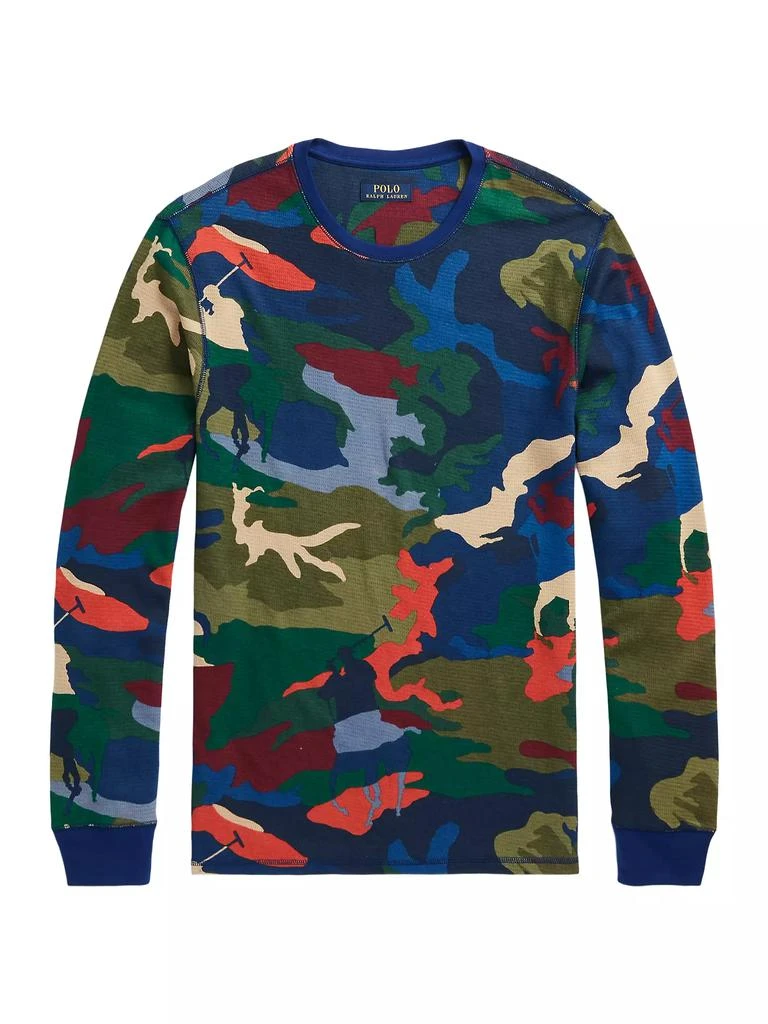 商品Ralph Lauren|Waffle-Knit Long-Sleeve Sleep Shirt,价格¥443,第1张图片