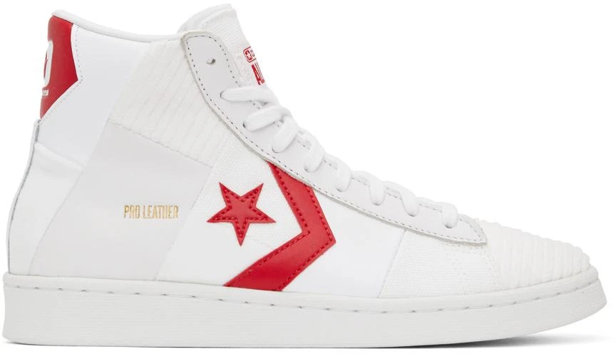 商品Converse|White & Red Pro Leather Parquet Court Sneakers,价格¥399,第1张图片