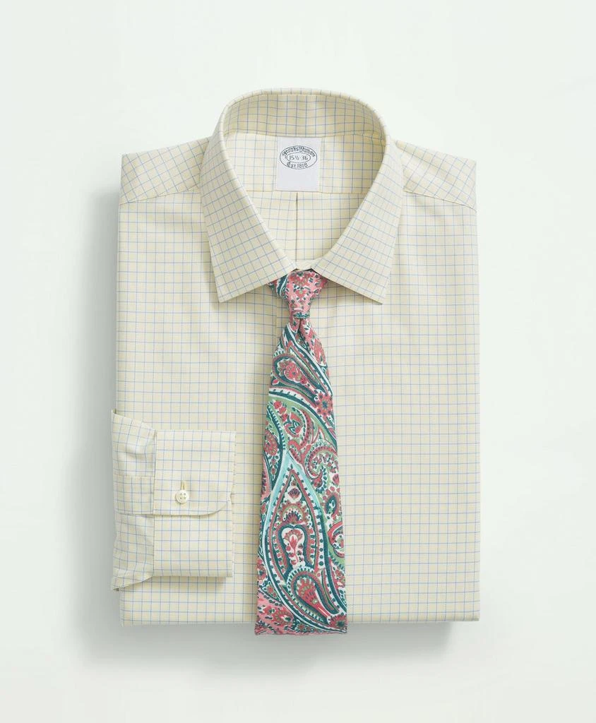 商品Brooks Brothers|Stretch Supima® Cotton Non-Iron Royal Oxford Ainsley Collar, Windowpane Dress Shirt,价格¥494,第1张图片