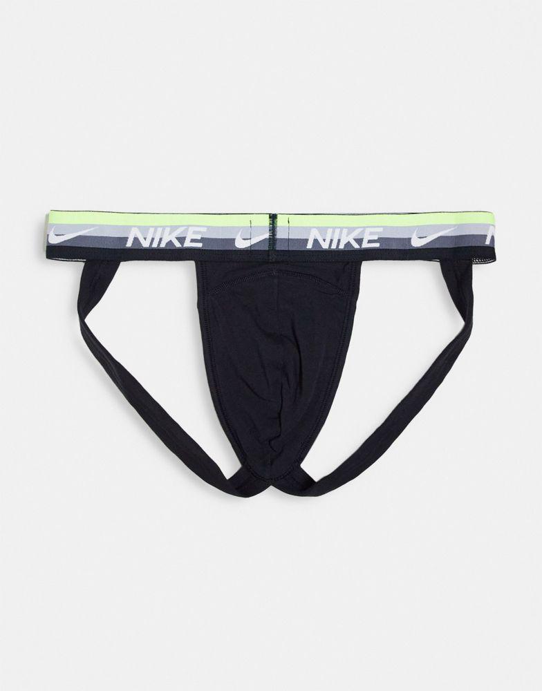 商品NIKE|Nike 3 pack jock straps in black with coloured waistbands,价格¥241,第4张图片详细描述