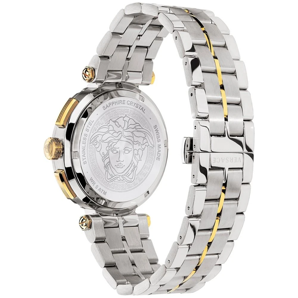 商品Versace|Men's Swiss Chronograph Greca Two-Tone Stainless Steel Bracelet Watch 45mm,价格¥6724,第3张图片详细描述