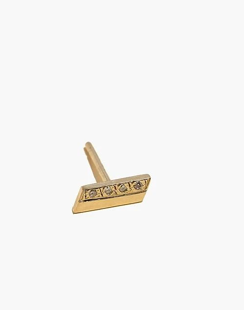 商品Madewell|Single 14k Salo Diamond Bar Earring,价格¥1342,第1张图片详细描述