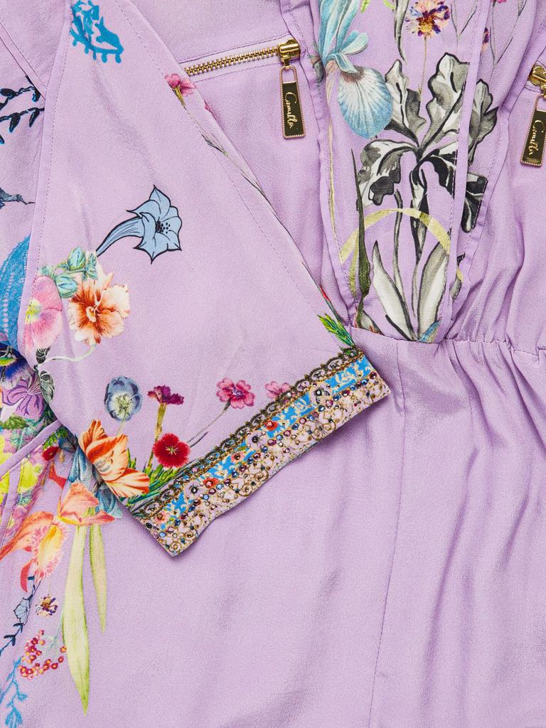 Floral Print Belted Silk Jumpsuit商品第3张图片规格展示