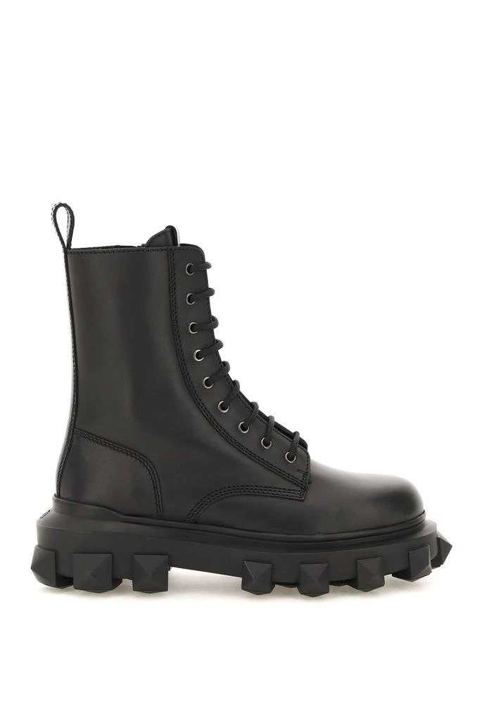 商品Valentino|Valentino garavani leather trackstud combat boots,价格¥4861,第1张图片