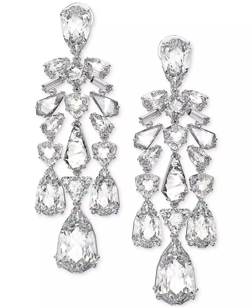 商品Swarovski|Silver-Tone Crystal Multi-Cut Clip-On Drop Earrings,价格¥2322,第1张图片