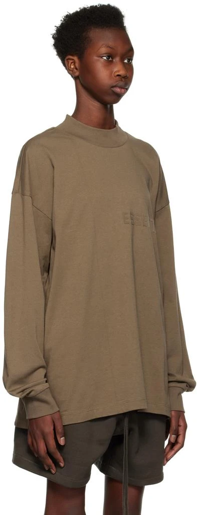 商品Essentials|Brown Flocked Long Sleeve T-Shirt,价格¥268,第2张图片详细描述