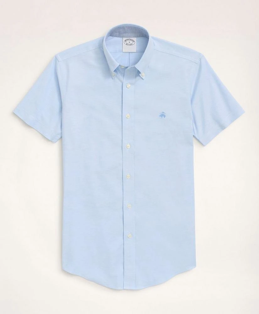 商品Brooks Brothers|Stretch Non-Iron Oxford Button-Down Collar Short-Sleeve Sport Shirt,价格¥557,第1张图片