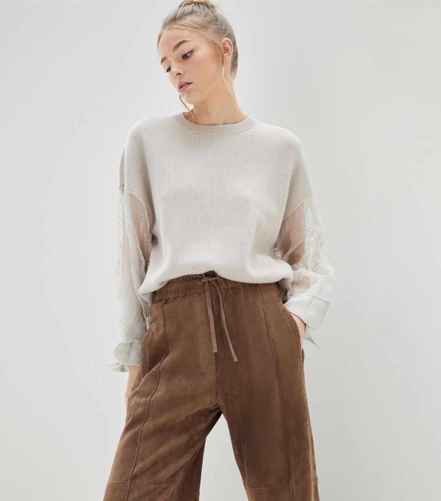 Cashmere Blouson-Sleeved Sweater商品第4张图片规格展示