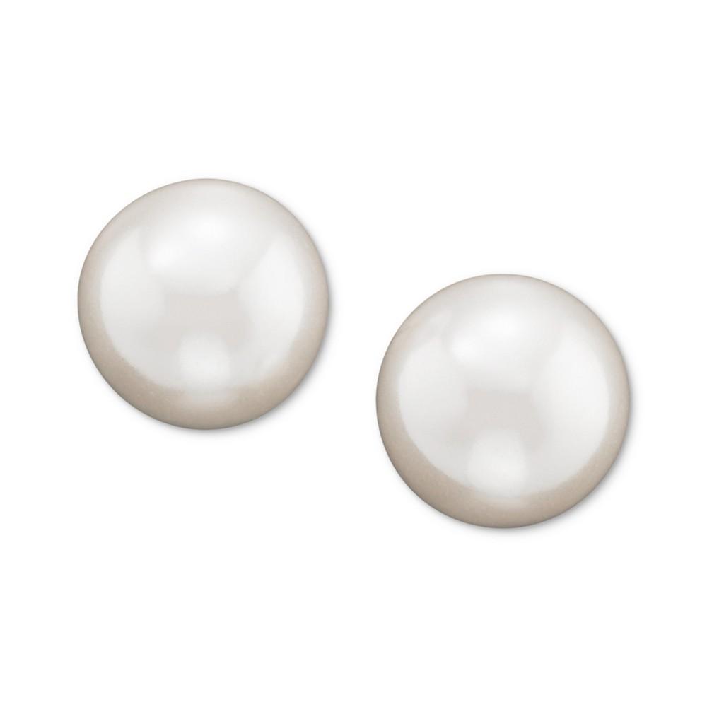 Silver-Tone Imitation Pearl Stud Earrings (6MM)商品第1张图片规格展示