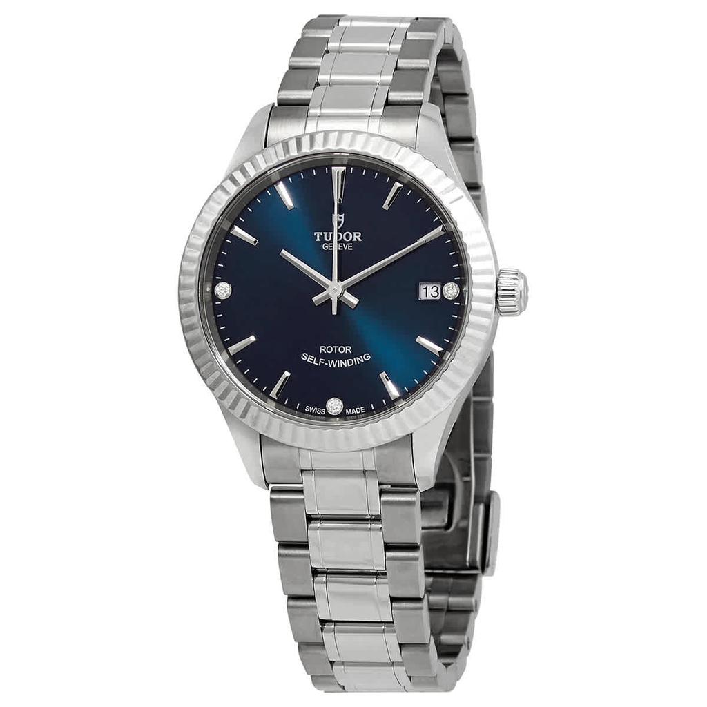 帝舵Tudor女款机械表|Automatic Blue with 3 Diamonds Dial Ladies