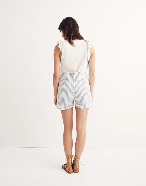 商品Madewell|Denim Tie-Strap Short Overalls,价格¥634,第3张图片详细描述