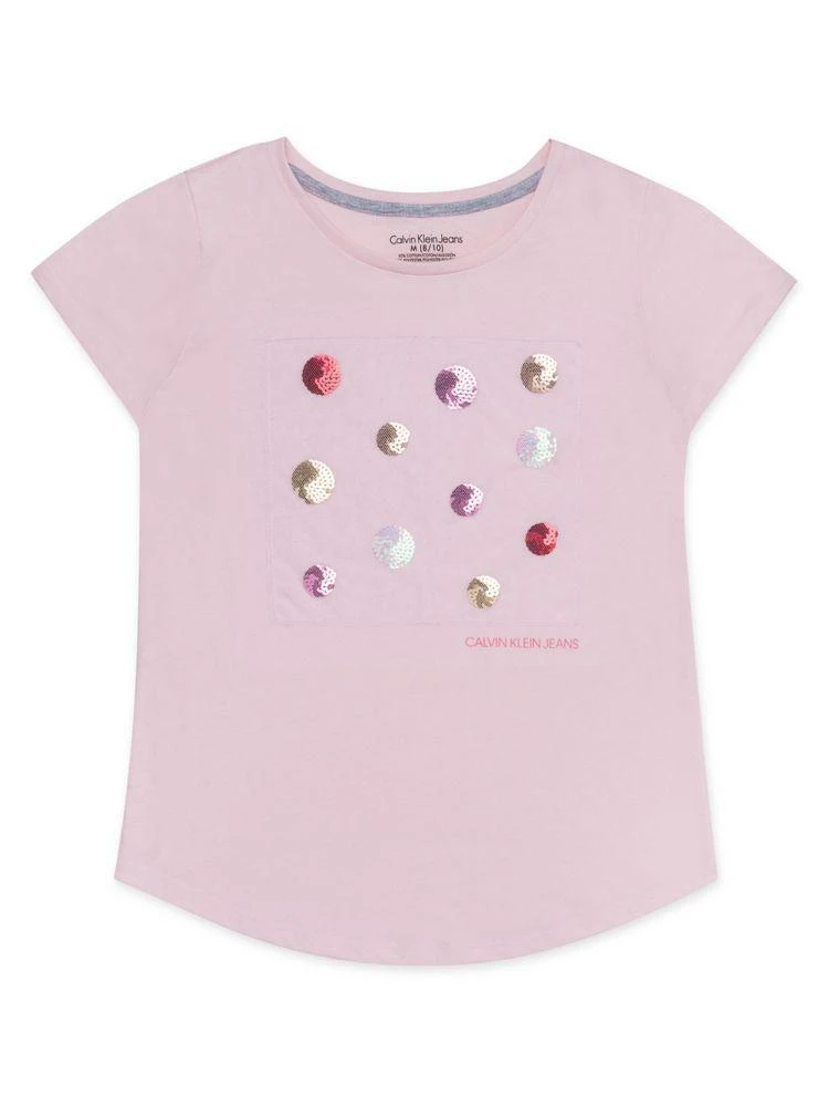 商品Calvin Klein|Girl's Embellished Sequin Tee,价格¥60,第1张图片