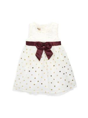 商品Purple Rose|Little Girl's 2-Piece Polka Dot Dress & Velvet Bolero Set,价格¥120,第3张图片详细描述