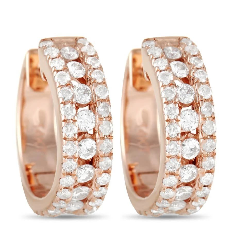 商品LB Exclusive|14K Rose Gold 1.00 ct Diamond Hoop Earrings,价格¥8540,第1张图片