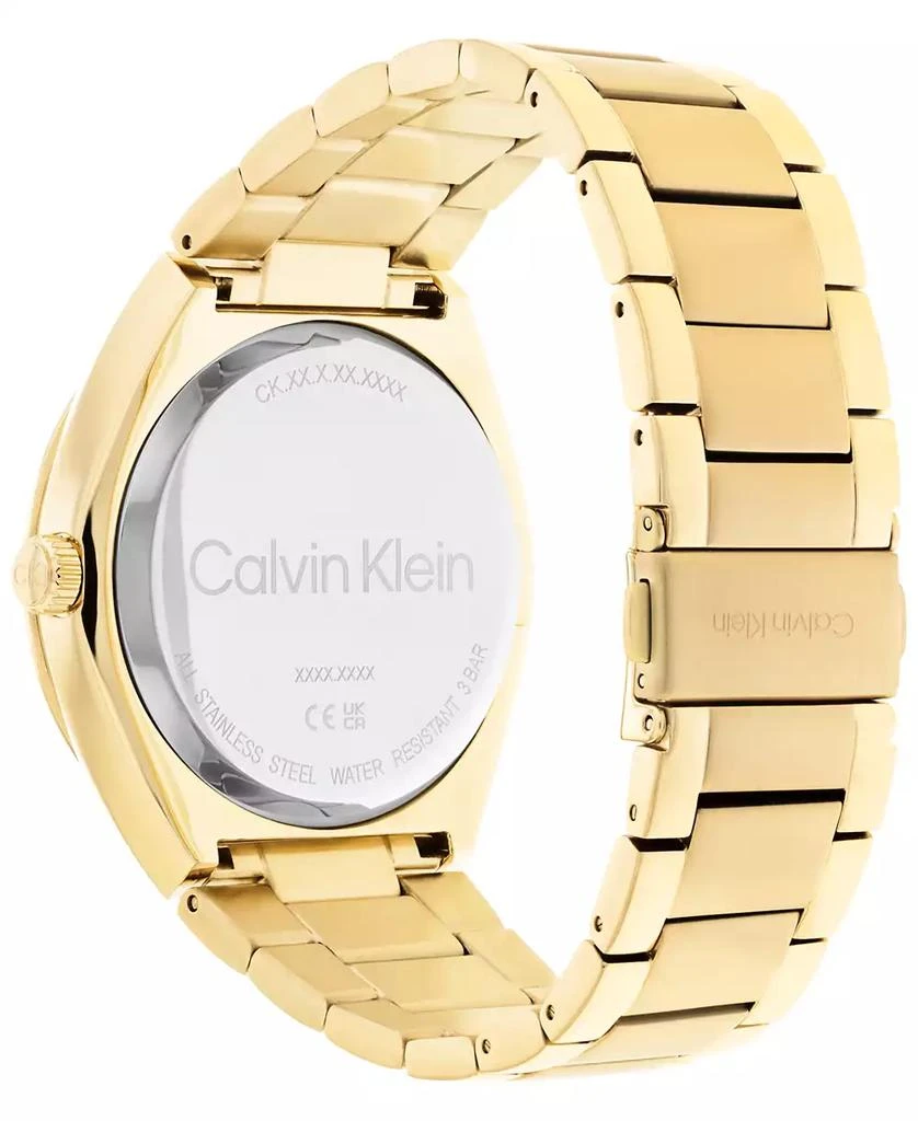 商品Calvin Klein|Men's Gold-Tone Stainless Steel Bracelet Watch 44mm,价格¥1347,第3张图片详细描述