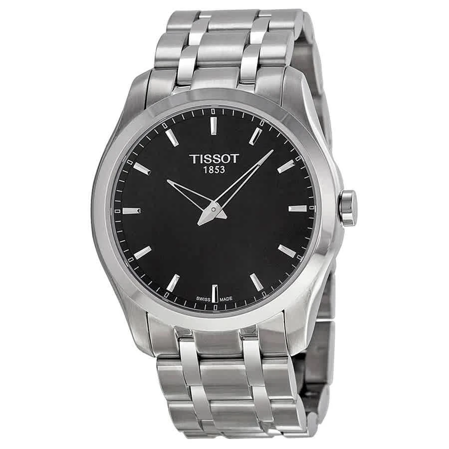 商品Tissot|天梭库图系列黑色表盘男士石英手表-39mm,价格¥1190,第1张图片