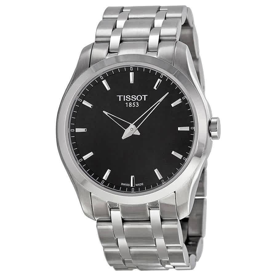 商品Tissot|天梭库图系列黑色表盘男士石英手表-39mm,价格¥1192,第1张图片
