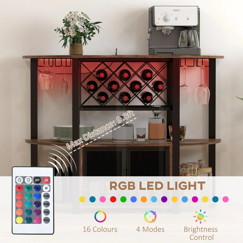 Simplie Fun Industrial Wine Cabinet with Charger and LED Lights 商品