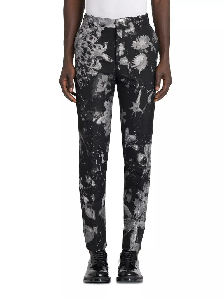 商品Alexander McQueen|Wax Flower Cotton-Blend Cigarette Trousers,价格¥11174,第3张图片详细描述