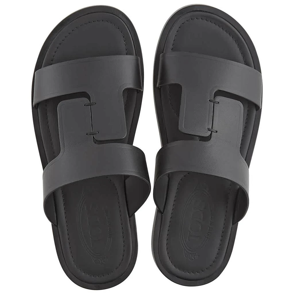 商品Tod's|Men's Black Flat Leather Sandals,价格¥2841,第3张图片详细描述