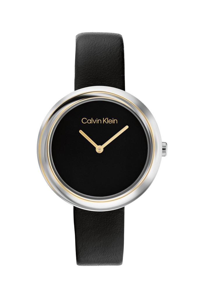 Calvin Klein Ladies Twisted Bezel Strap Gold Plated Watch商品第1张图片规格展示