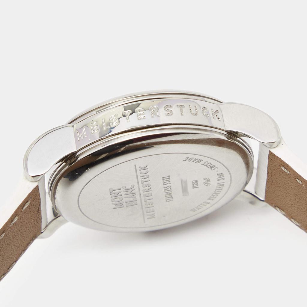 Montblanc White Stainless Steel Leather Mini Star 7039 Women's Wristwatch 32 mm商品第6张图片规格展示