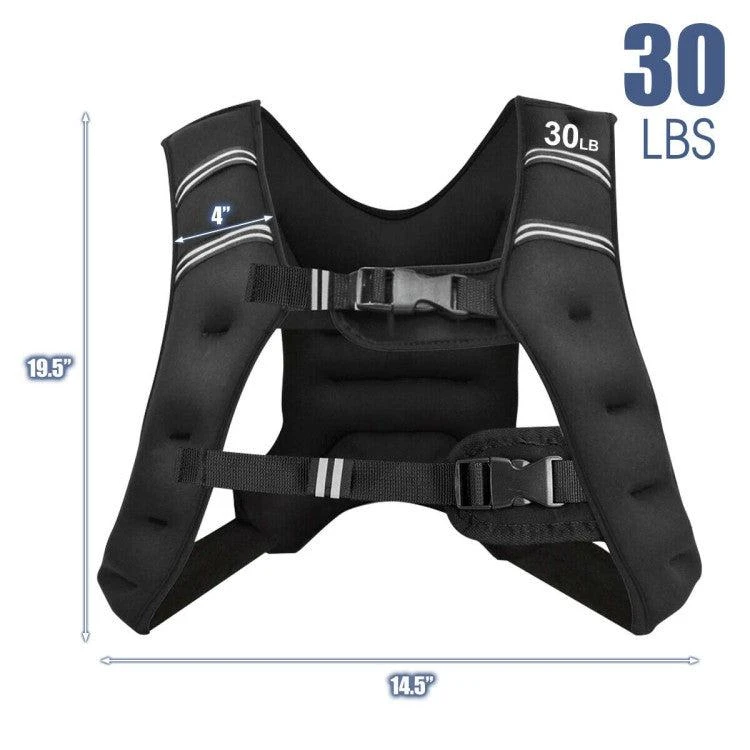 30LBS Workout Weighted Vest with Mesh Bag Adjustable Buckle-30 lbs 商品
