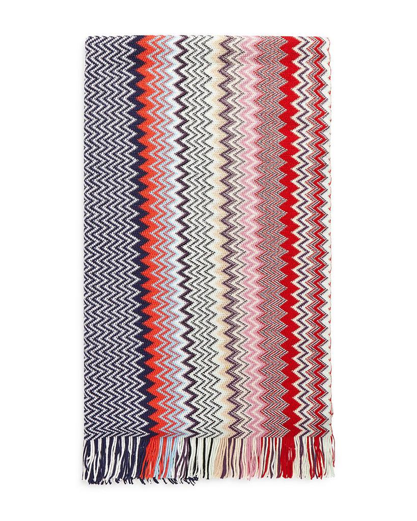 Striped Fringe Wool Scarf商品第1张图片规格展示