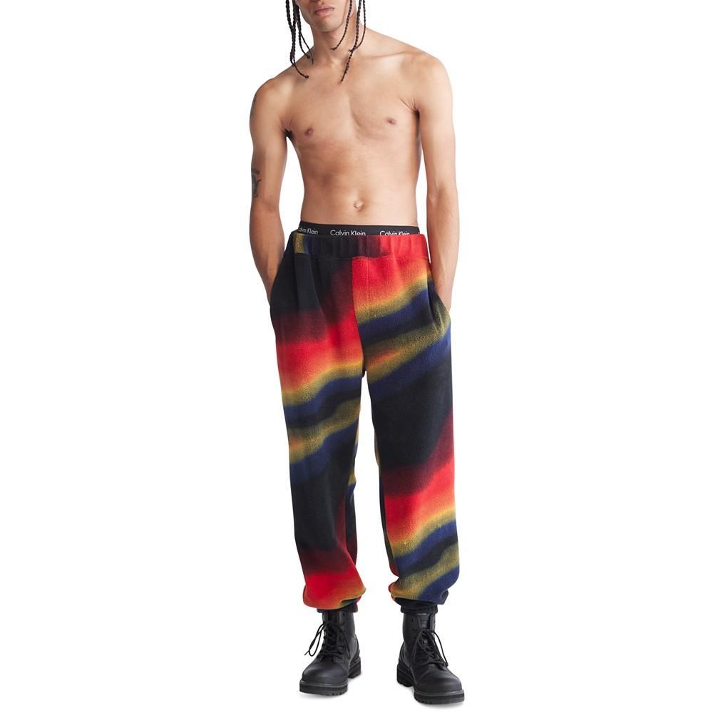 商品Calvin Klein|Men's Relaxed-Fit Printed Sherpa Joggers,价格¥691,第6张图片详细描述