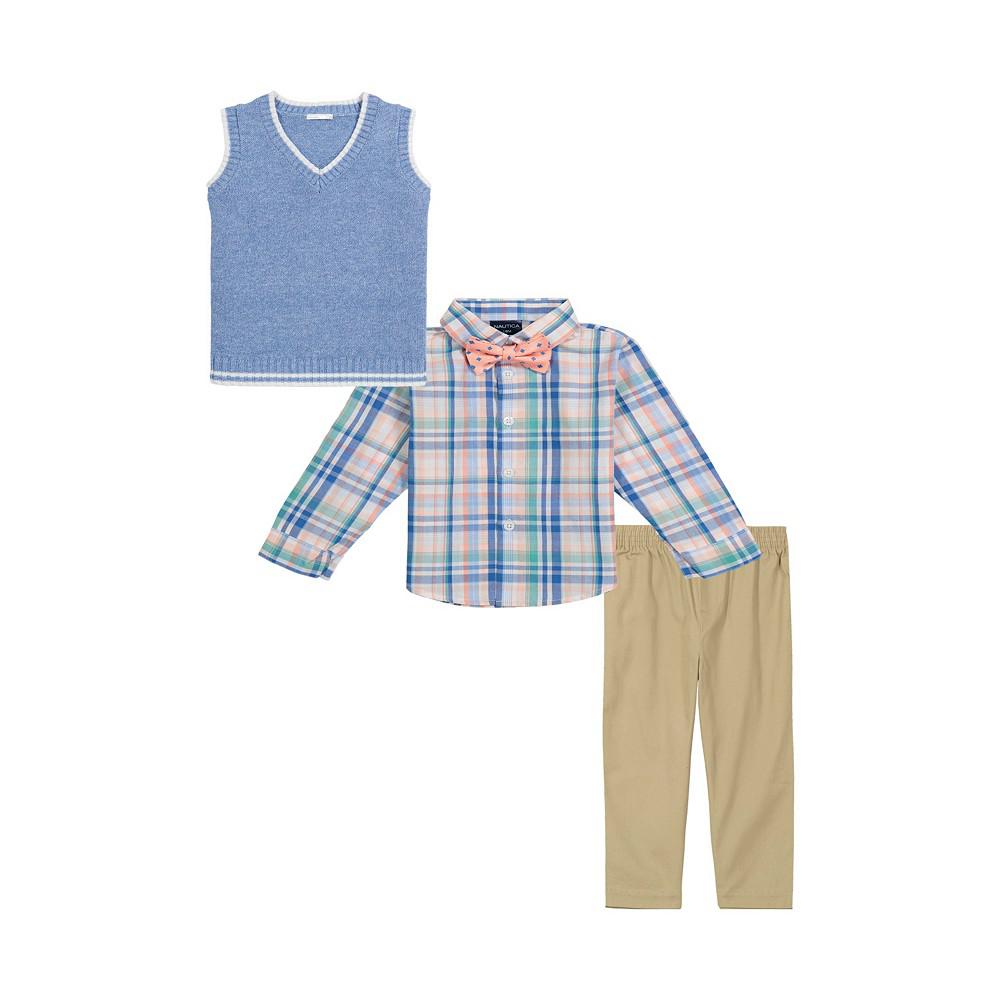 Baby Boys 4-Piece Marled Sweater Vest Set商品第2张图片规格展示