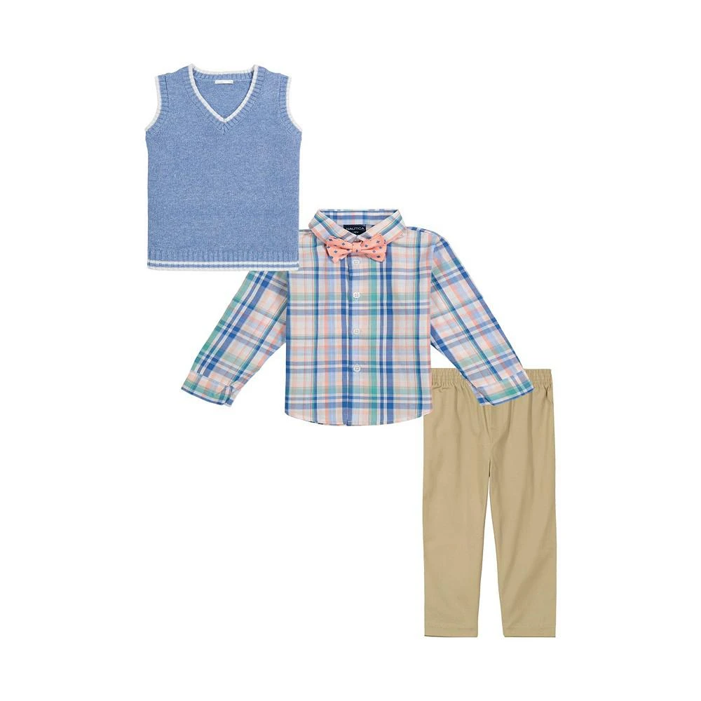 商品Nautica|Baby Boys 4-Piece Marled Sweater Vest Set,价格¥250,第2张图片详细描述