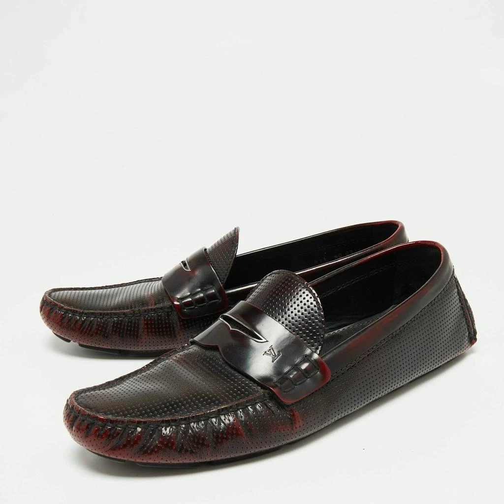 商品[二手商品] Louis Vuitton|Louis Vuitton Two-Tone Perforated Leather Penny Loafers Size 45,价格¥2733,第2张图片详细描述
