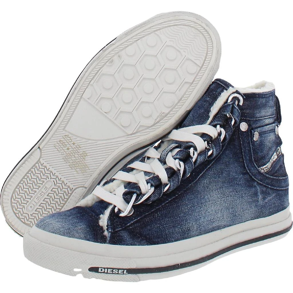 商品Diesel|Diesel Womens Exposure IV Faux Fur Denim Casual and Fashion Sneakers,价格¥299,第3张图片详细描述