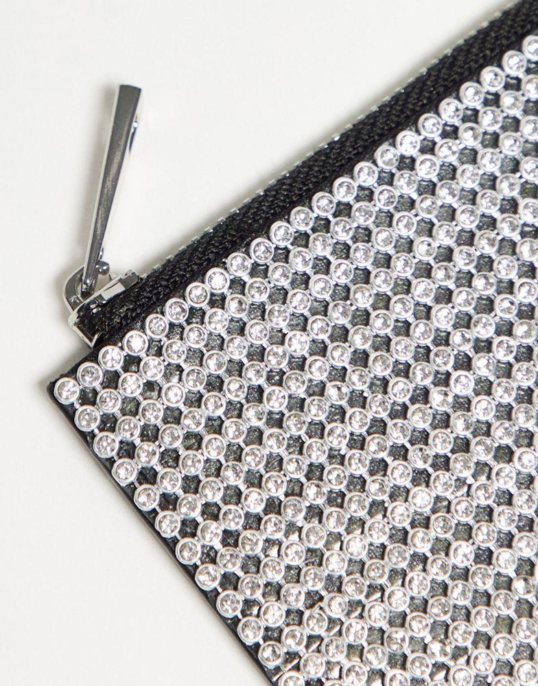 ASOS DESIGN diamante purse in silver商品第2张图片规格展示
